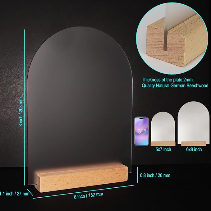 Frosted Blank Arch Acrylic Sign - Image 2
