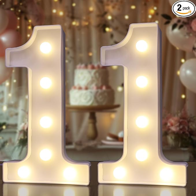Pooqla Decorative LED Light Up Number Letters, Battery Operated by Pooqla