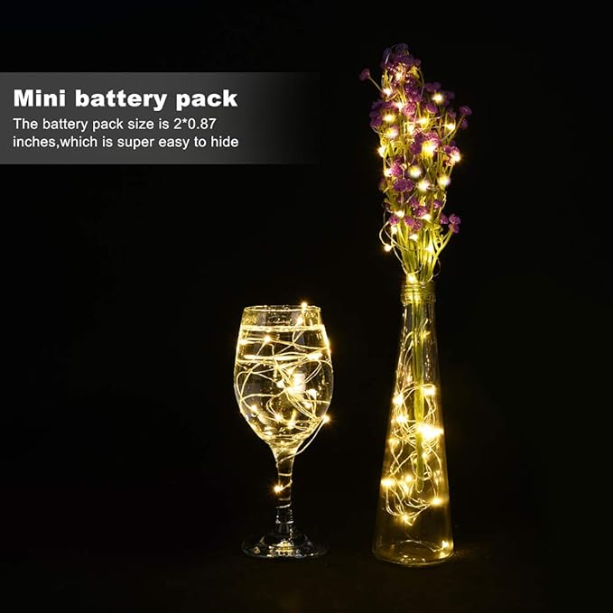 24 Pack Fairy Lights Battery Operated String Lights-3.3ft 20 LED Silver Wire - Image 2