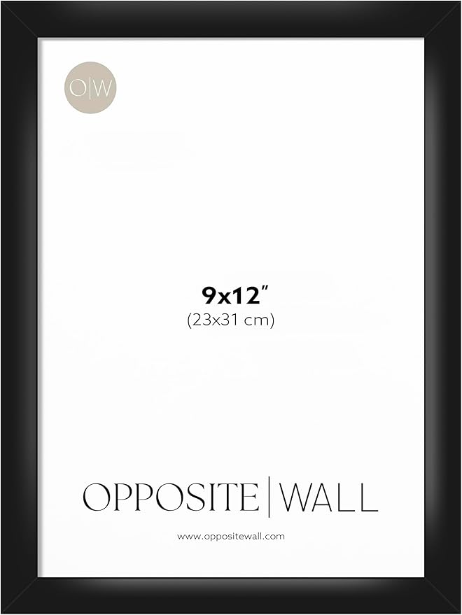 Opposite Wall - 9x12 in -Black Picture Frame - Lightweight, Versatile & by OppositeWall