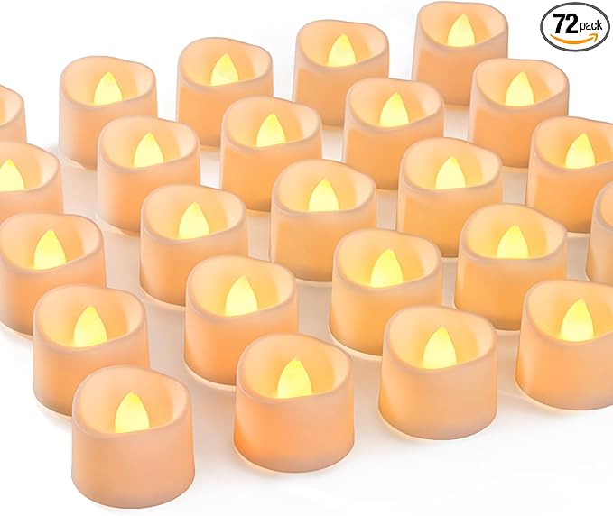 Homemory 72-Pack Novelty Flickering Flameless Tea Lights, 200+Hours Battery by Homemory