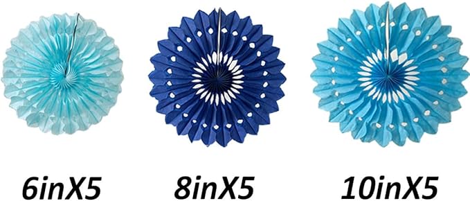 15pcs 6'' 8'' 10'' Paper Fans Set - Image 2