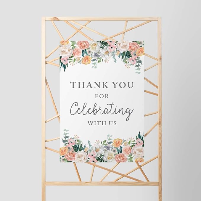 Andaz Press Extra Large Wedding Easel Board Party Sign, 12x18-inch, Peach Coral - Image 5