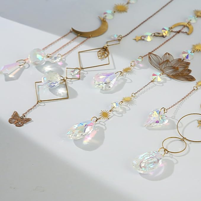 6Pieces Colorful Crystals Suncatcher Hanging - Image 3