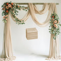 Wedding Arch Draping Fabric 6 Panels 28.7" x 20FT Champagne Sheer Chiffon by Xiomot