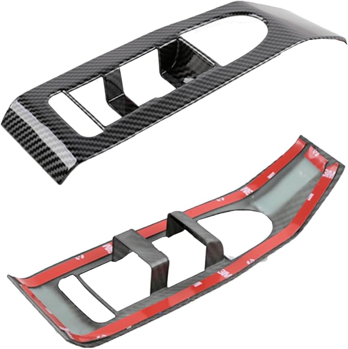 4pcs Carbon Fiber Style Front Rear Doors Window Glass Lift Switch Panel Cover - Image 8