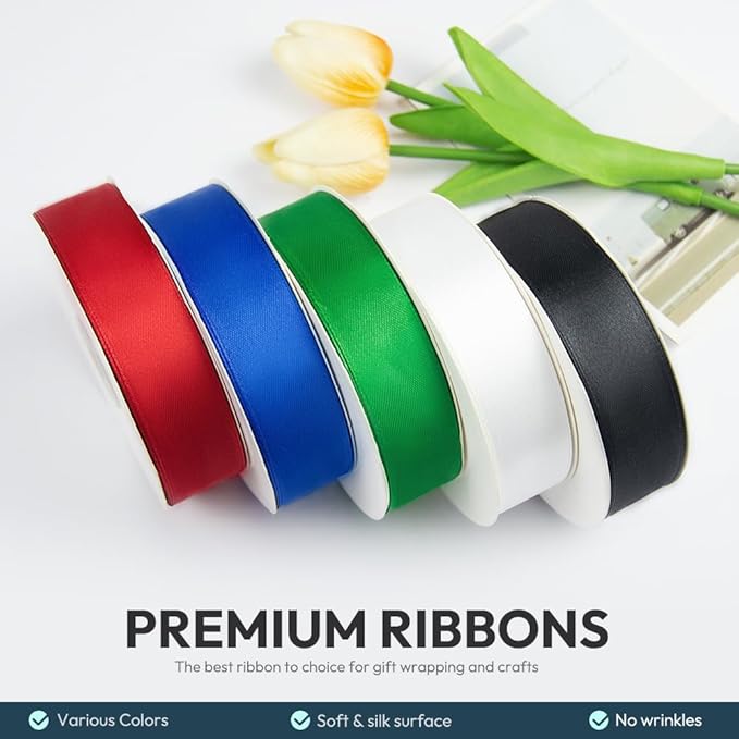 KMER LIFE 1 inch Wide x 50 Yards Polyester Satin Ribbon - Image 3