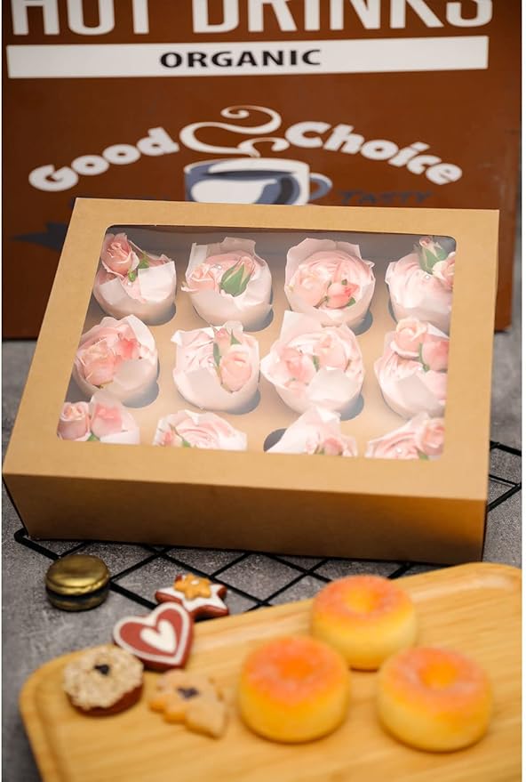 Bakepacker Auto-pop up 12 Cupcake Containers 6-Packs Brown Cupcakes Carrier - Image 6