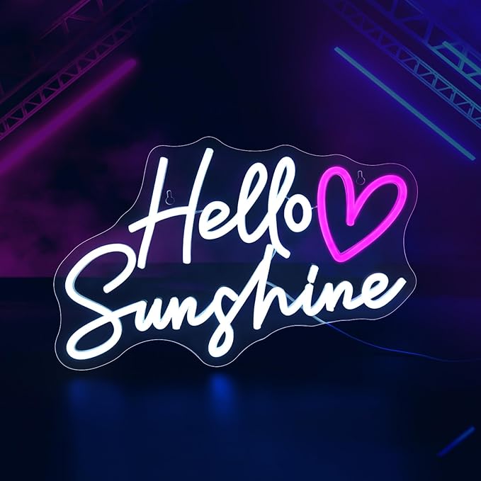 Hello Sunshine Neon Signs for Wall Decor White LED Neon Sign for Room Neon - Image 5