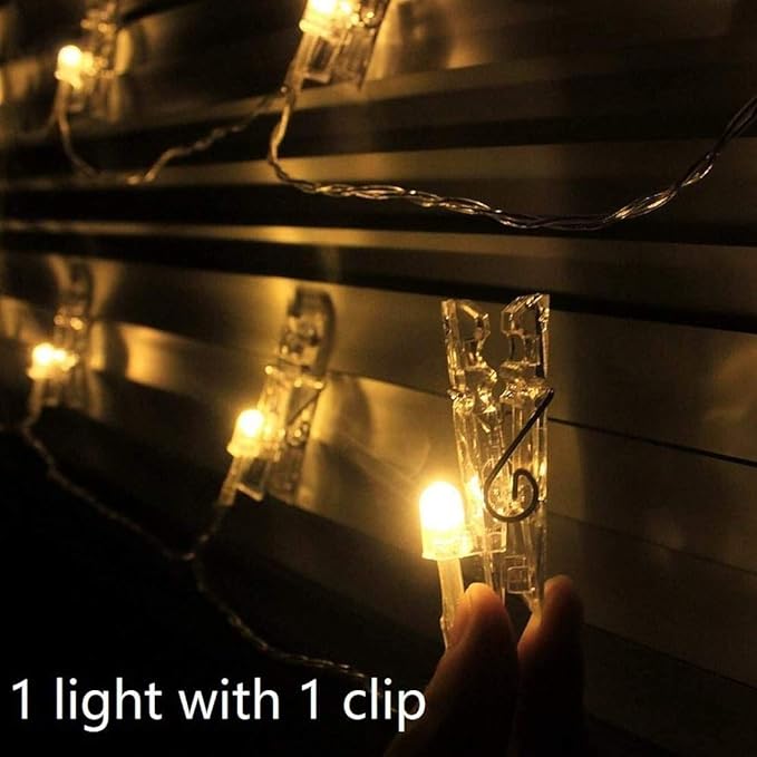 Dopheuor Photo Clip String Lights LED Battery Operated Starry Fairy Copper - Image 5