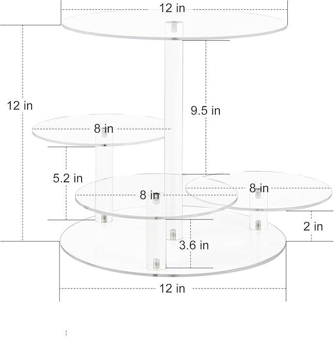 4 Tier Clear Cake and Cupcake Stand Combo - Image 3