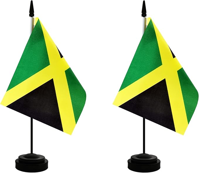 2 Pack Jamaica Desk Flag, Jamaican Table Office Flag by Unknown