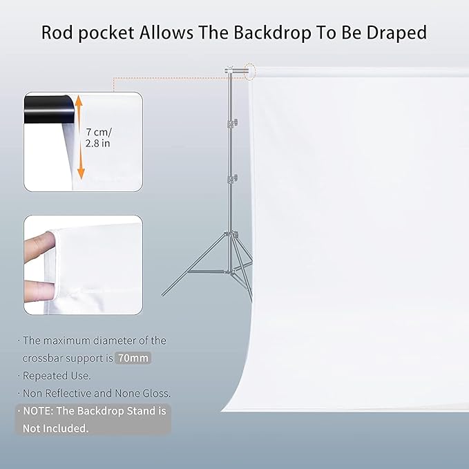 10 x10 FT White Backdrop Background, 100% Polyester Large Pure White Photo - Image 6
