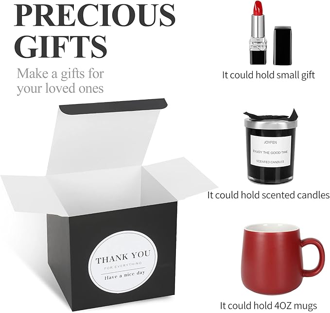 COTOPHER Small Gift Boxes 100 Pack 4x4x4 inches Black Gift Boxes - Image 3