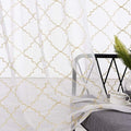 Sheer Curtains Gold 95 Inches Long, Rod Pocket Drapes by MYSTIC-HOME