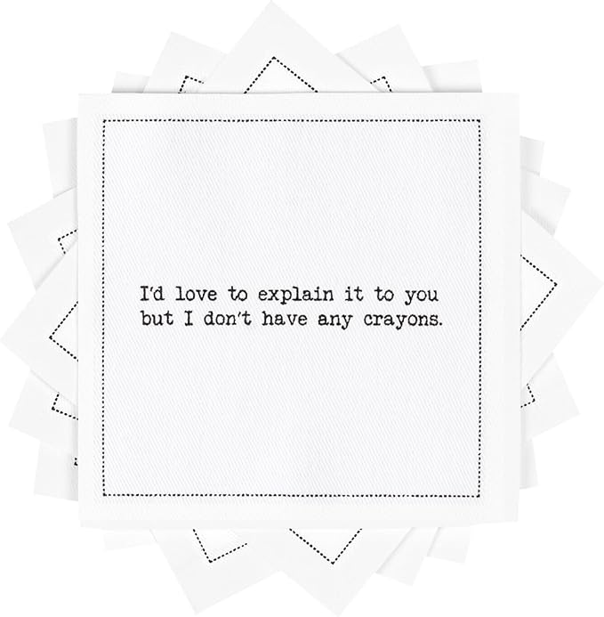 Five Star Napkins Subversive Quotes Cotton Cocktail Napkins, Beverage Napkin by FiveStarNapkins