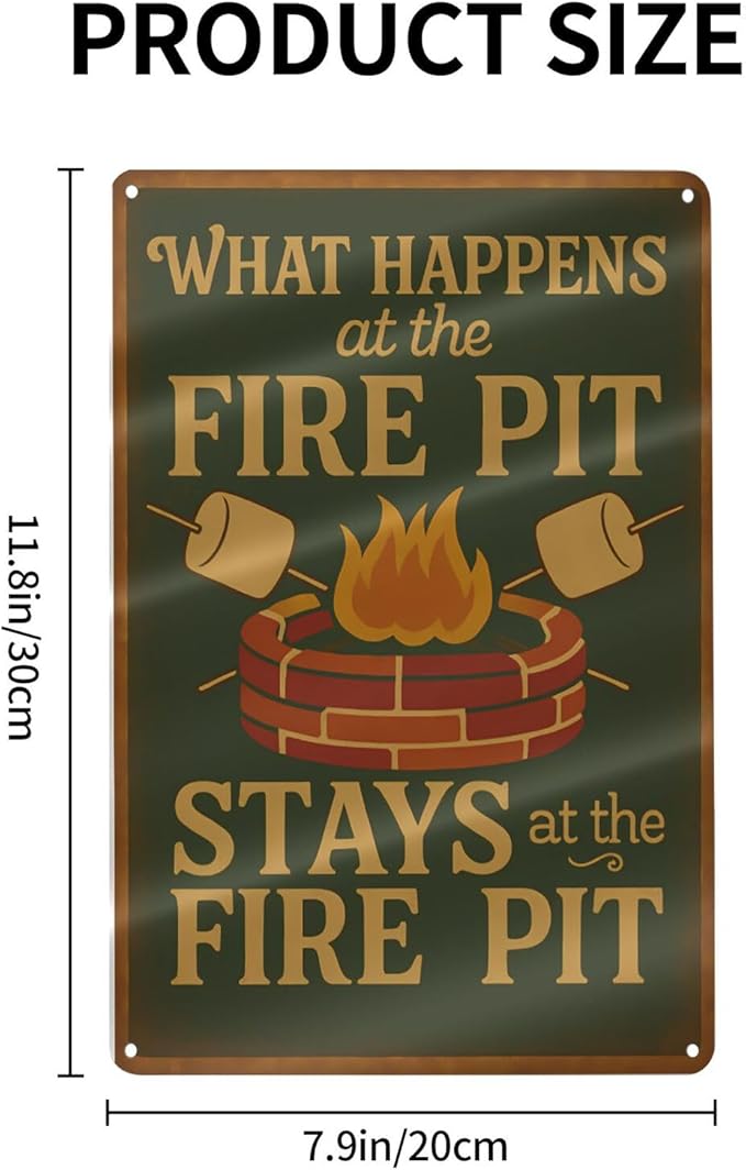 Funny Firepit Metal Sign - Image 2