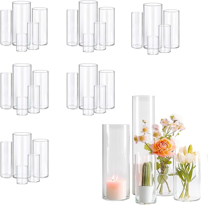 30pcs Glass Vase Cylinder Vases by OGEH