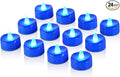 Raycare Blue LED Tea Lights Battery Operated, 200+Hour Flickering Votive Candles by Raycare