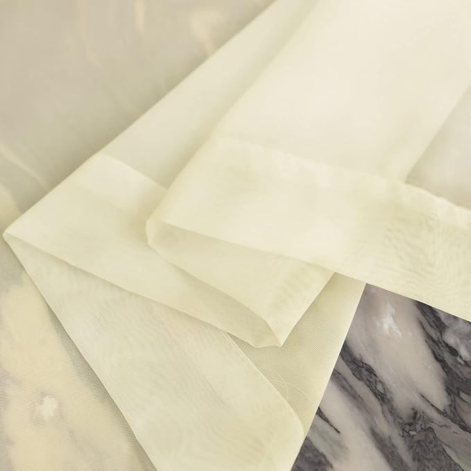 Window Light Yellow Sheer Curtains 108 Inches Long 2 Panels Sheer Curtain Basic - Image 5