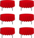 BRILLMAX 6 Pack Red Round Tablecloths 90 Inch by BRILLMAX