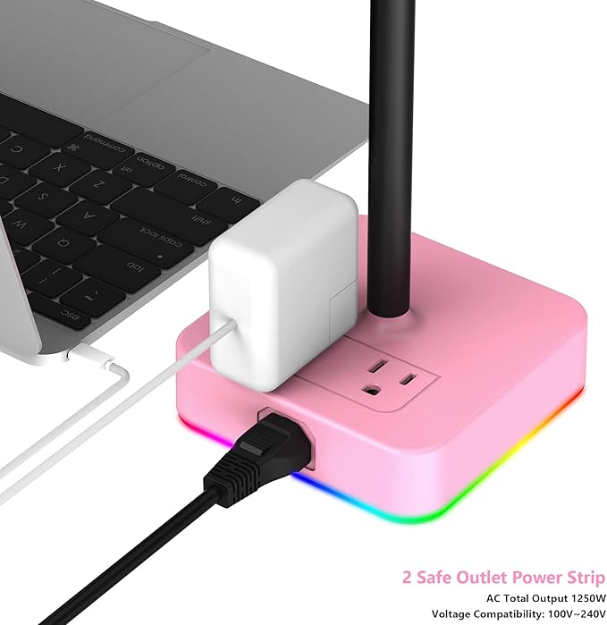 KAFRI RGB Headphone Stand with USB Charger Desk Gaming Headset Holder Hanger - Image 4