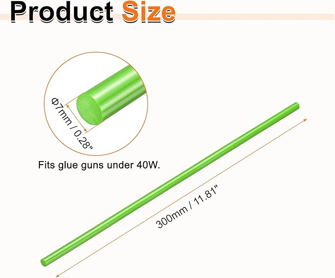 HARFINGTON 10pcs Hot Glue Sticks 0.28" Dia x 11.81" Long EVA Mini Hot Melt - Image 2