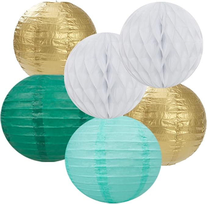 Sage-Green Teal-Gold Baby-Shower Party Decorations - Image 4