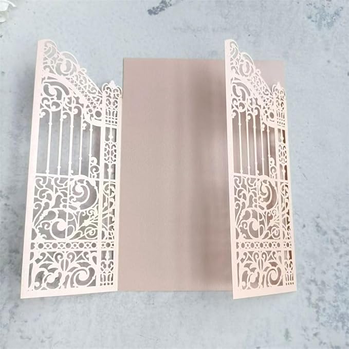 MillaSaw Soft Pink Laser Cut Gate Invitation - Image 6