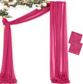 MLMC Hot Pink Wedding Arch Draping Fabric 2 Panels 29" x 20 FT Extra Long Gauze by MLMC