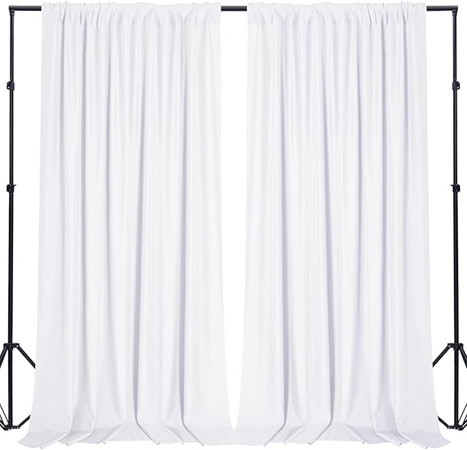 Sugargirl 10x10FT White Backdrop Curtains Polyester Photo Backdrop Drapes by Sugargirl