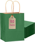 qiqee 50-Packs Kraft Deep Green Paper Gift Bags by Qiqee