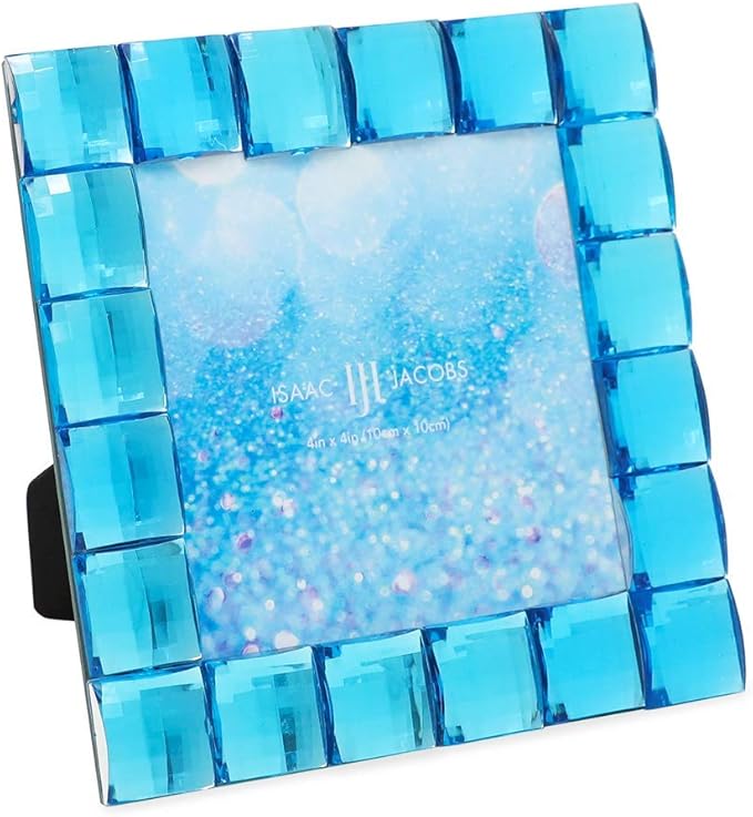 Isaac Jacobs Decorative Sparkling Turquoise Jewel Picture Frame, Photo Display by IsaacJacobs