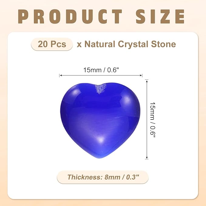 PATIKIL 20 Pcs Natural Heart Shaped Crystal Stone, 0.6 Inch Mini Polished Love - Image 2