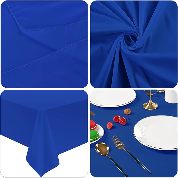 12 Pack Polyester Tablecloth 60 x 102 Inch Royal Blue Tablecloth - Image 5