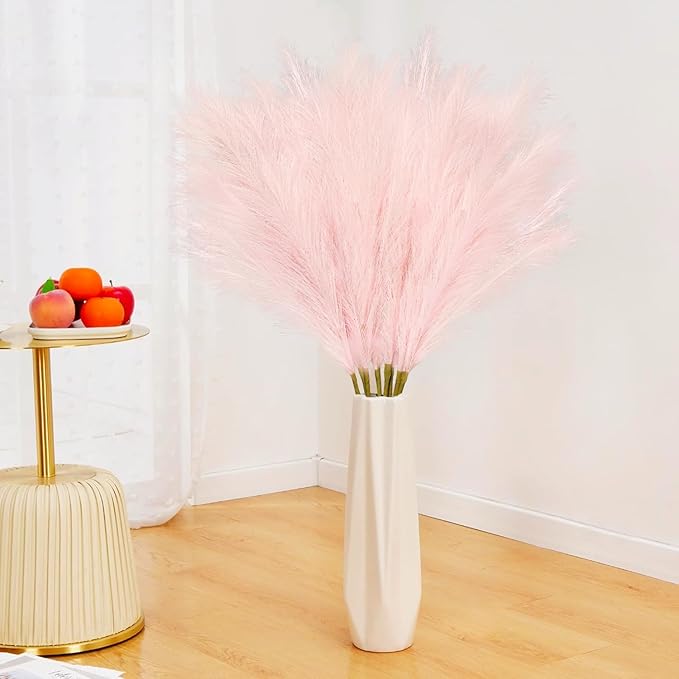 35" Pink Faux Pampas Grass Decor - Image 8