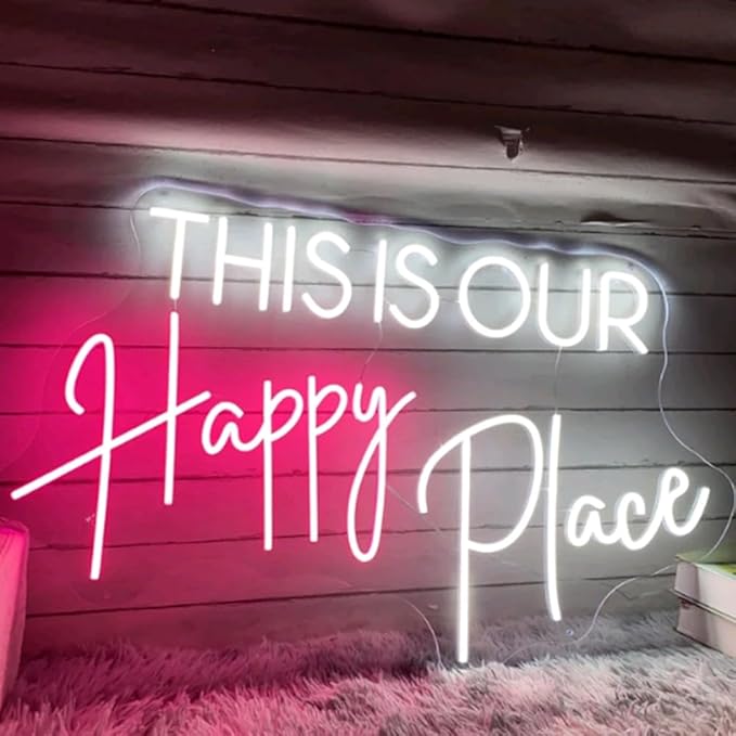 This Is Our Happy Place Neon Sign Custom Bedroom LED Neon Light Home Living - Image 4