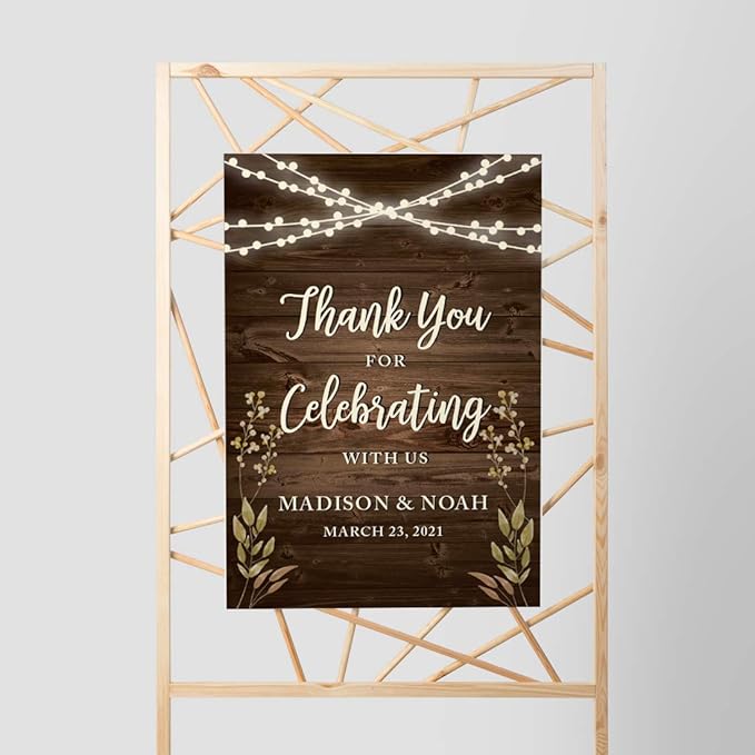 Andaz Press Personalized Extra Large Wedding Easel Party Sign, 12x18-inch - Image 3