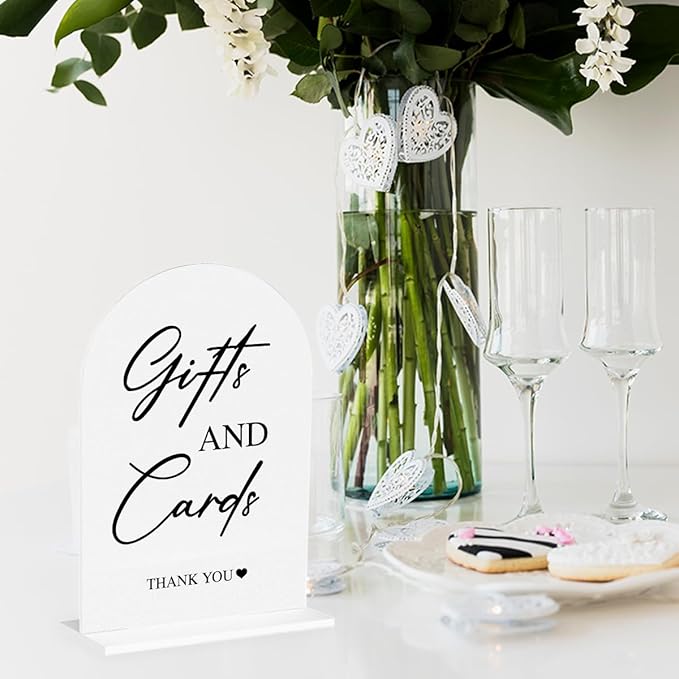 Cards and Gifts Sign for Wedding Acrylic Arch Wedding Bridal Shower Baby Shower - Image 4