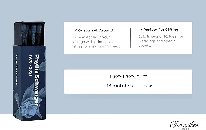 Customizable Funeral Matchboxes – Set of 10 – Memorial Design – Colorful - Image 2