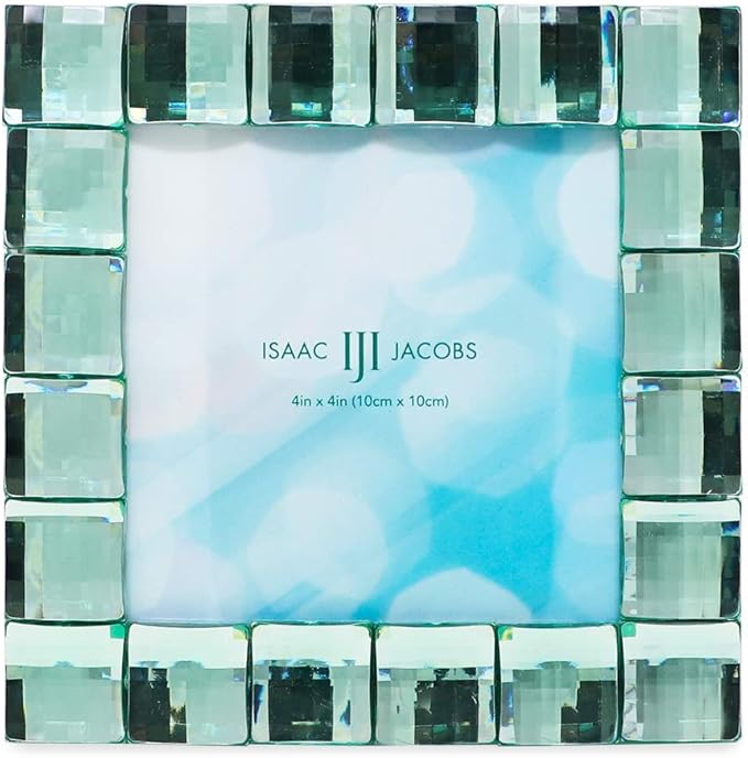 Isaac Jacobs Decorative Sparkling Light Green Jewel Picture Frame, Photo - Image 2