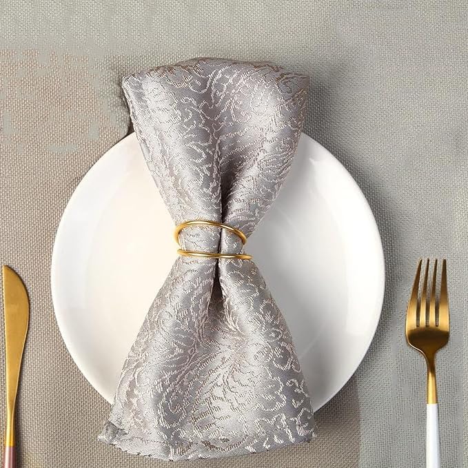 Gold Napkin Rings-12 PCS Metal Spiral Napkin Rings Napkin Holders Buckles - Image 4