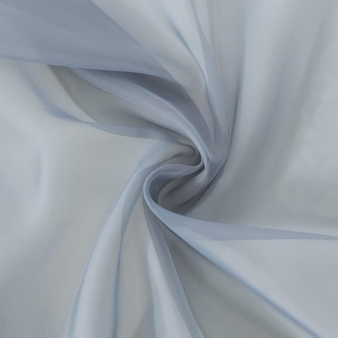 Window Light Gray Sheer Curtains 95 Inches Long 2 Panels Sheer Curtain Basic - Image 5