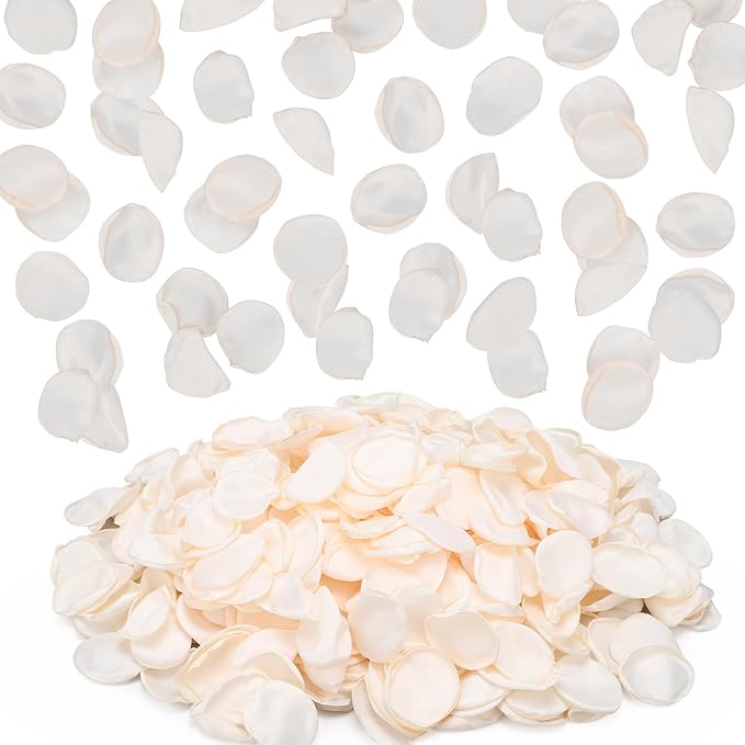 SUREAM Ivory Rose Petals, Artificial Petals by Suream