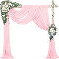 4 Panels Wedding Arch Draping Fabric 20Ft Length x 28" Width Light Pink Arch by Sunnyline