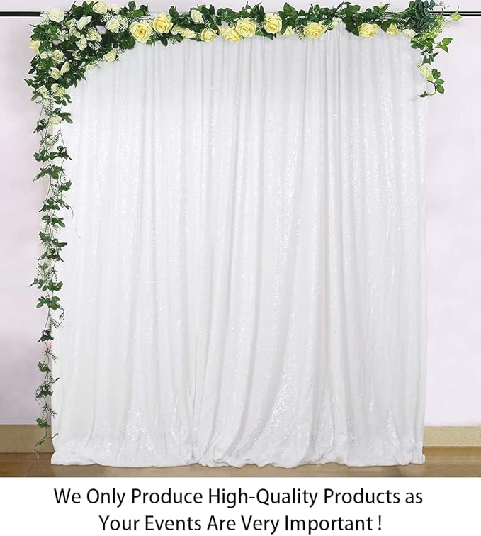 ShinyBeauty Photobooth Background Best Choice-7FTx7FT-White-Sequin Photography - Image 2
