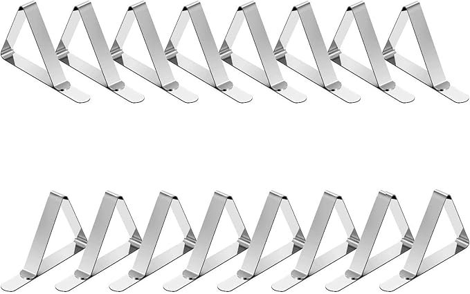 TriPole Tablecloth Clips 16Pack Stainless Steel Table Cover Clamps Skirt Clips by TriPole
