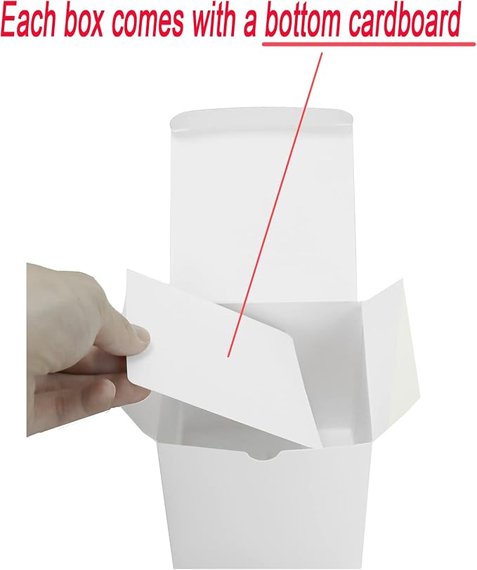 Bonfasvo Gift Boxes 30 Pack 4x4x4 inches White Fold Kraft Paper Boxes - Image 3