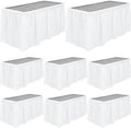 TURSTIN 8 Pieces White Plastic Table Skirts 14 Feet x 29 Inch by TURSTIN