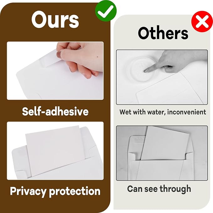 gisgfim 1000 Pcs A6 Envelopes 4.75x6.5 Inches Self Adhesive Invitation Envelopes - Image 3